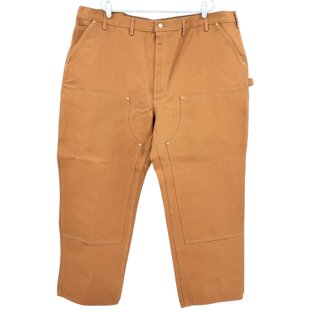 Carhartt B01 Men's Firm Duck Double Front Brown Utility Work Pants 48X30 NWT